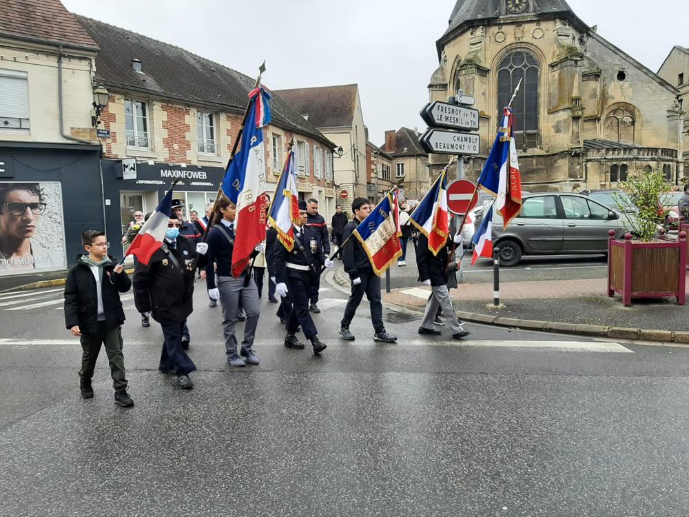 Arrivée au monuments au morts